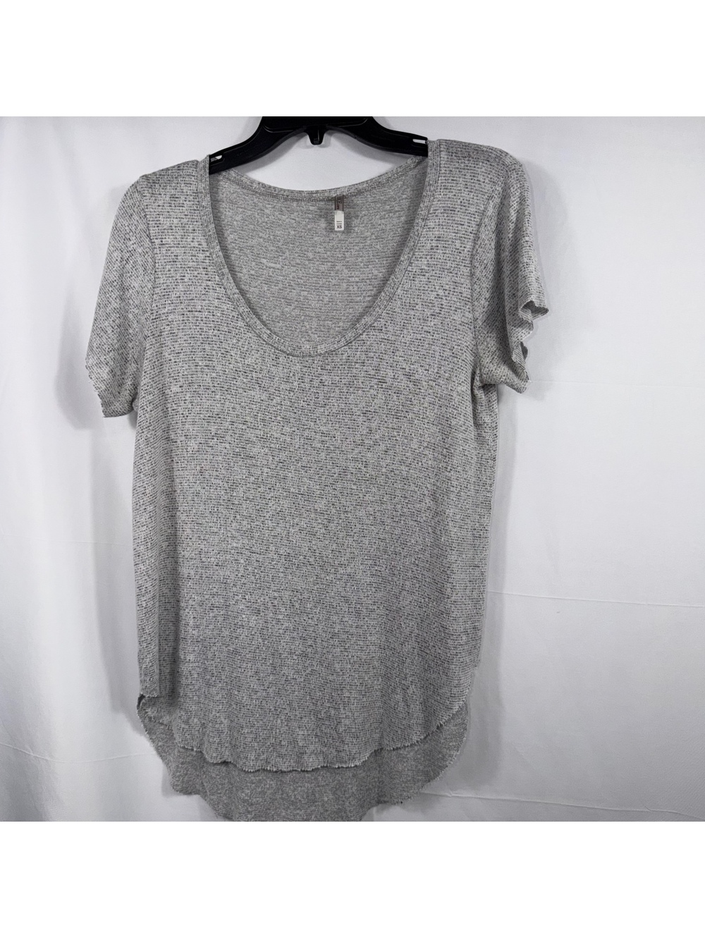 BKE Core Gray Knit Scoop Neck Hi-Low Top XS